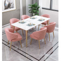 Nordic dining table and chair combination simple iron restaurant dining table small apartment marble dining table and chairs